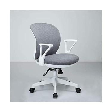 Imagem de cadeira de escritório Cadeira executiva Cadeira de mesa de computador Cadeira de escritório rotativa Malha com apoio de braço ergonômico Cadeira de jogos de trabalho (cor: branco, tamanho: 80-86x60cm)