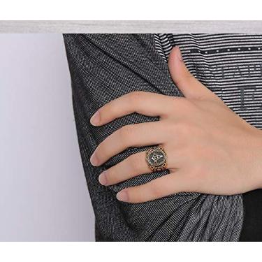 Imagem de MPRAINBOW Anel Maçom Compasso G Banhado Ouro (DOURADO, 25)