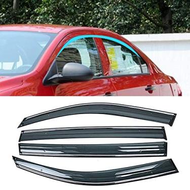 Imagem de Lyqfff Para Chevrolet Aveo Sonic T300 Sedan 2011-2019, viseiras de para-sol para janela de carro protetor de abrigo adesivo de moldura