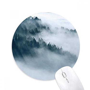 Imagem de Mousepad de borracha antiderrapante Fog Forest Mountain Sky Cloud para presente
