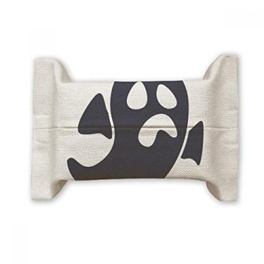 Imagem de Bolsa de linho de algodão para lenços faciais Happy Ghost Worried