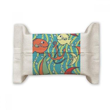 Imagem de Bolsa de linho de algodão para lenços faciais do oceano Navigation Fish Boat
