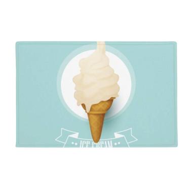 Imagem de DIYthinker Tapete de casquinha de sorvete branco picolés tapete antiderrapante para porta de banheiro