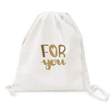 Imagem de For You Mochila de lona com citação dourada para escrever à mão