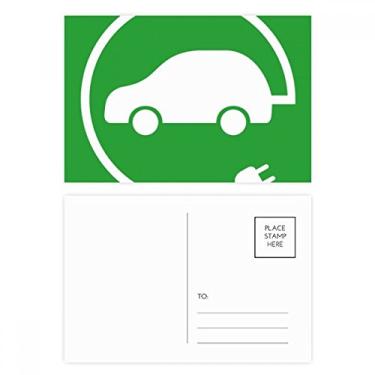 Imagem de Conjunto de cartões postais de energia de plugue circular para proteger o meio ambiente, cartão de felicitações de aniversário