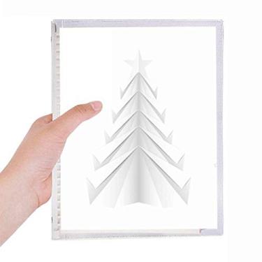Imagem de Caderno branco abstrato de árvore de Natal origami folhas soltas diário recarregável artigos de papelaria