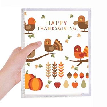 Imagem de Caderno com estampa de desenho de dia de Ação de Graças, diário de folhas soltas recarregável