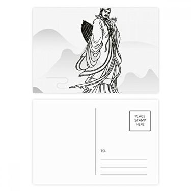 Imagem de Dao Religion China Zhuge Liang conjunto de cartões postais de aniversário cartão de agradecimento