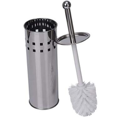 Imagem de Escova Sanitária Vassoura Vaso Aço Inox Suporte Banheiro