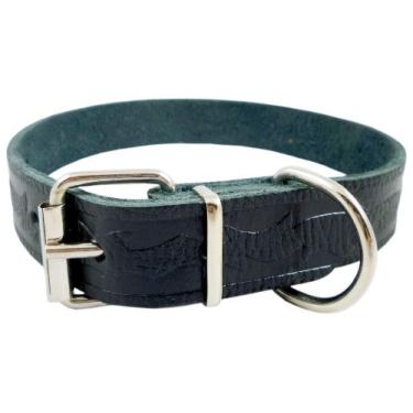 Imagem de Coleira para cachorro Dogs My Love Tooled de couro genuíno preta média para cães e pets. Cabe em pescoço de 33 a 43 cm.