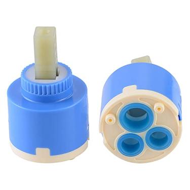 Imagem de Cartucho de torneira, válvula de cartucho de disco de cerâmica para torneiras de misturador monobloco para banheiro ou cozinha (3 furos 40 mm)