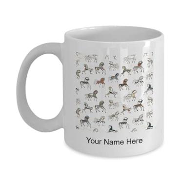 Imagem de Caneca de cavalo étnico personalizada, copo de café de cavalo étnico, ideia de presente de cavalo étnico, copo de cavalo étnico personalizado, caneca de café de 325 ml