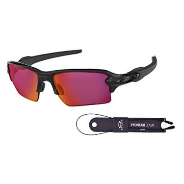 Imagem de Oakley Óculos de sol Flak 2.0 XL OO9188 para homens + coleira + kit de cuidados iWear Designer, Preto/Prizm Field polido, 59