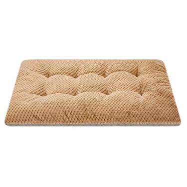 Imagem de WONDER MIRACLE Camas Fuzzy Deluxe para animais de estimação, camas super peluches para cães ou gatos, ideal para gaiolas de cães, lavar e secar na máquina (58,4 cm x 89 cm, L-Mocha)