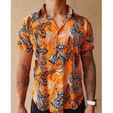 Imagem de Camisa De Crepe Viscose - Folhas Tropicais - Fire Beach Wear