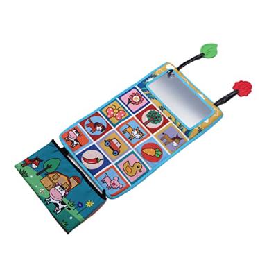 Imagem de Conjunto de Livros Com Espelho Enrugado, Livro Com Espelho Seguro para Bebês Som de Alto Contraste para Assentos de Carro (Colorida)