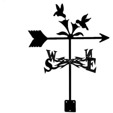 Imagem de Cata-vento Javali Selvagem Beija-flor E Flor Indicador De Direção Do Vento Cata-vento Aço Inoxidável Cata-vento Com Revestimento Antiferrugem Estaca De Jardim Decoração Artística,colibri E Flor,Pl