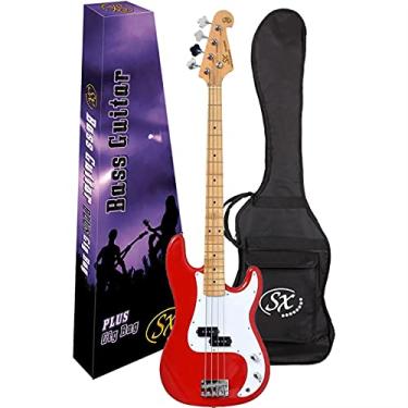 Imagem de Baixo 4 Cordas Sx Spb57 Vermelho Precision Bass Com Bag