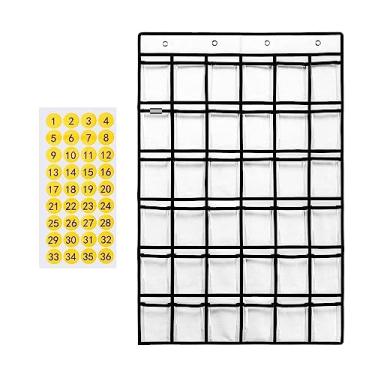 Imagem de Generic Bolsa de armazenamento para gráfico de bolso em sala de aula para pendurar na parede ou na porta Organização doméstica multifuncional Organizador de, BRANCO