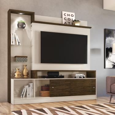 Imagem de Estante Home TV até 55 Polegadas LED  2 Portas Frizz Prime Madetec - Off White/Savana