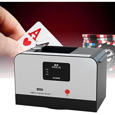 Imagem de Máquina Inteligente De Negociante De Cartas, Máquina De Pôquer Robô De Negociante De Cartas Totalmente Automática Com Rotação De 360 ​​°, Máximo De 2 Baralhos, Embaralhador De Cartas De Jogo Para
