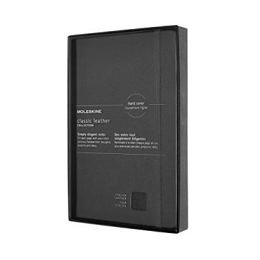 Imagem de Moleskine Limited Collection Notebook Leather, Large, Ruled, Hard Cover, Open Box, Black (5 x 8.25)