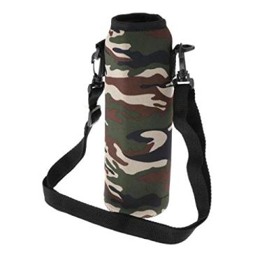 Imagem de Capa de Bolsa de Bolsa de Transporte de Garrafa de água de Neoprene, Suporte de Garrafa de água Isolado /1000ml com Alça de Ajustável, Camuflar, 1000ml.