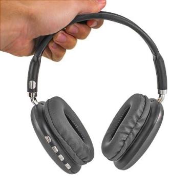 Imagem de Fone De Ouvido Sem Fio Bluetooth Microfone Cartão SD Rádio Air Pods Max Academia Música