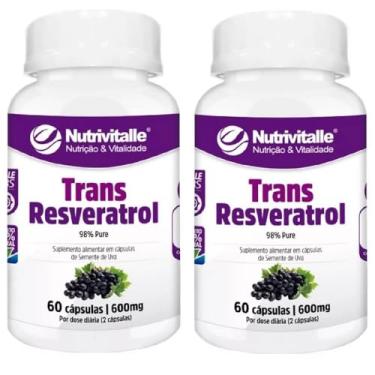 Imagem de KIT 02 TRANS RESVERATROL 600MG 60 CAPS NUTRIVITALLE