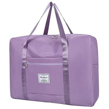 Imagem de Bolsa esportiva para viagem feminina, esportiva, academia, bolsa de viagem resistente à água, bolsa esportiva de fim de semana, Purplr