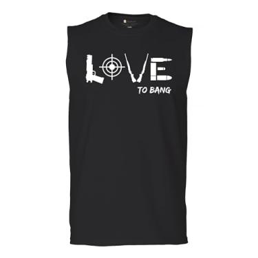 Imagem de Camiseta Love to Bang Muscle 2nd Amendment 2A Gun Right to Bear Arms Veteran Dont Tread on Me American Patriotic masculina, Preto, G