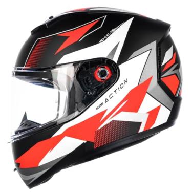 Imagem de Peels Capacete Fechado Moto Icon 23 Action Preto Fosco/Branco 56