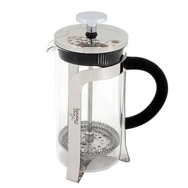 Imagem de Any Morning Máquina de café e chá French Press, prensa de café com filtros triplos de aço inoxidável e êmbolo de grau alimentício, prensa de chá de vidro borossilicato, portátil, pequena e fácil de
