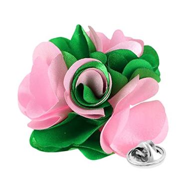 Imagem de Vittorio Vico Broche de lapela de flor de dois tons premium - lapela formal para homens, broche de flor, 2.5" (6.36CM), Poliéster, Não aplicável
