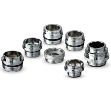 Imagem de SmarterFresh Kit adaptador de torneira de 7 peças, conjunto de adaptadores de aerador de latão para conectar mangueira de jardim, filtro de água, mangueira padrão via desviador, em RV e outros - para