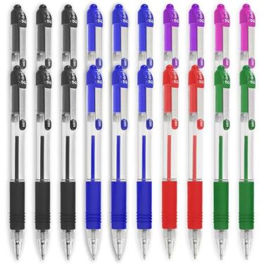 Imagem de Caneta esferogr fica retr til Zebra Z-Grip Pacote econ mico com 20 (multicolorida)