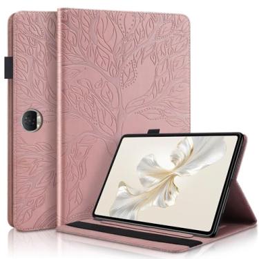 Imagem de Caso Tablet PC Compatível com Honor Pad 9 Case 12.1inch PU Leather Case Flip Wallet Capa protetora Tree Of Life Tablet Case Slot para cartão Tablet PC Cover capa para tablet(Rose Gold)