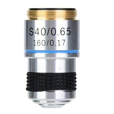 Imagem de Lente objetiva acromática, microscópio biológico 40 x 185 lentes de objetivas acromáticas 160/0,17 microscópio acromático microscópio objetivo amscope