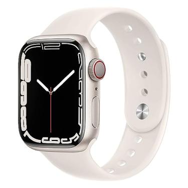 Imagem de Pulseira esportiva de silicone para Apple Watch SE/SE2 3/Series 11 10 9 8 mm, 49 mm e 38 mm, 40 mm, 44 mm, 41 mm, 45 mm, 42 mm, 46 mm, 49 mm, 38 mm, Ultra/Ultra2 3, feminino e masculino
