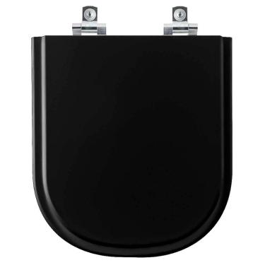 Imagem de Assento Sanitário Soft Close Life Preto para vaso Celite
