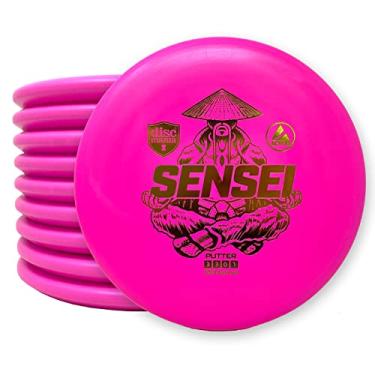 Imagem de Discmania Putter de golfe Sensei Disc – Pacote de tacos de golfe – Base ativa Sensei Putter com vôo de disco estável, pacote de taco de prática (cores podem variar) (Pacote com 10)
