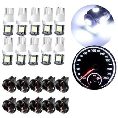 Imagem de Pacote com 10 lâmpadas de LED T10 194 168 PC194 PC194 PC195 PC160 PC161 PC168 medidor de painel de instrumentos aglomerado lâmpada automotiva branca