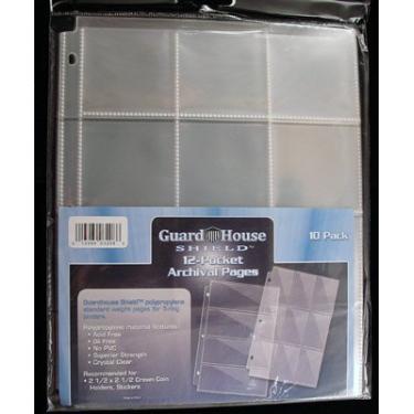Imagem de GuardHouse Shield 12 Pocket Coin Storage Pages for 2.5x2.5 Holders Pack of 10