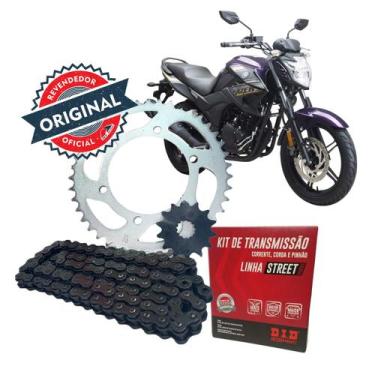 Imagem de Kit Relação Transmissão Did C/ Retentor Yamaha Fazer 250 2005 a 2017 -