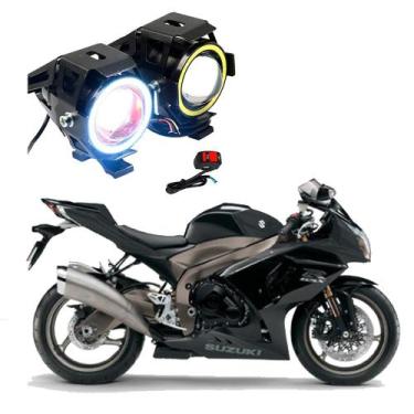 Imagem de Par Farol de Milha Angel Eye U7 para Moto Suzuki GSX R 1000 2001 2002 