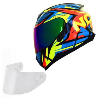 Imagem de Capacete Masculino Norisk Razor Sharp Moto Viseira Camaleão, PRETO AMA