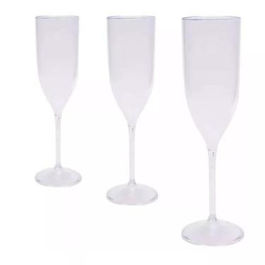 Imagem de Taça Champanhe Espumante Acrílico 180ml Transparente Festas Comemorações Eventos Premium (3)