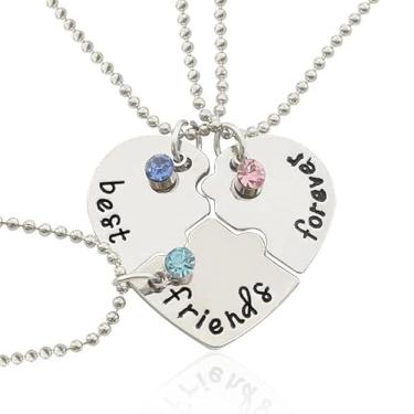 Imagem de 3 Peças Colar Melhores Amigas Coração Best Friends Forever