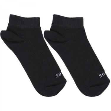 Imagem de Meia Soft Cano Invisível Esportiva Atoalhada Masculina, Preto, U