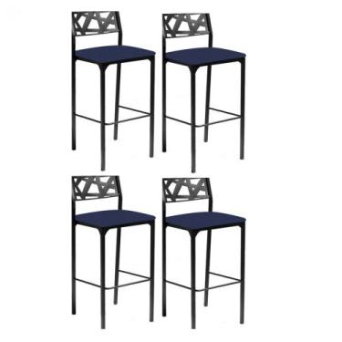 Imagem de Kit 4 banquetas Luiza Azul Marinho-Gat Magazine